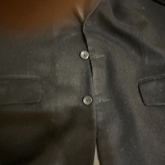 Oscar De La Renta Mens Blazer 42R Black Wool Blend Three-Button Formal Workwear - Picture 10 of 12